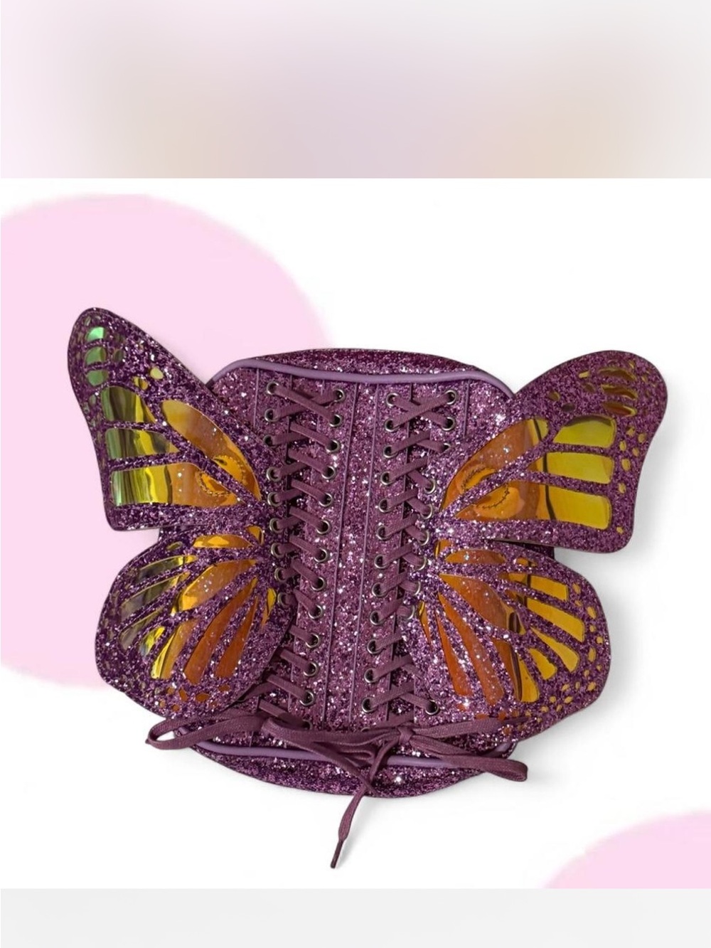 Purple Glitter Butterfly backpack club exx dolls kill